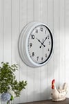 40 cm Beyaz Metal Standart Duvar Saati