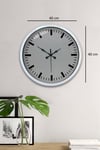 40 Cm Metal  Beyaz Modern Duvar Saati
