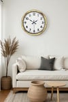40 cm Metal Gold Standart Duvar Saati – Modern ve Dekoratif Tasarım
