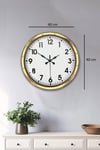 40 cm Metal Gold Standart Duvar Saati – Modern ve Dekoratif Tasarım