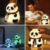 5 Farklı Renk Modlu Panda Figürlü Pofuduk LED Gece Lambası–Yumuşak Dokulu Çocuk Odası ve Dekoratif Şarjlı Ortam Işığı