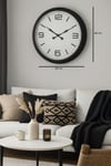 60 cm Siyah Metal Dizayn Duvar Saati