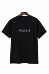 Anneler Günü Mom Çiçek Temalı Baskılı Oversize Bisiklet Yaka T-shirt - Siyah