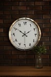 Arapça Rakamlı Krom 52 Cm Metal Duvar Saati