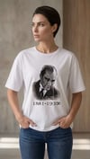 Atatürk Baskılı Tişört Kısa Kollu Bisiklet Yaka T-shirt - Beyaz