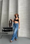 Baggy Süper Taş Bıyık Yıkama Mavi Jeans Pantolon D2007