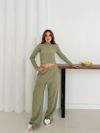 Balıkçı Yaka Örme Takım Mint St265865