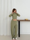 Balıkçı Yaka Örme Takım Mint St265865