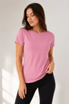 Basic Tişört Bisiklet Yaka Kısa Kol Günlük Yazlık Slim Fit T-shirt - Pembe