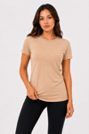 Basic Tişört Bisiklet Yaka Kısa Kol Günlük Yazlık Slim Fit T-shirt - Bej
