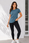 Basic Tişört Bisiklet Yaka Kısa Kol Günlük Yazlık Slim Fit T-shirt - Füme