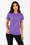 Basic Tişört Bisiklet Yaka Kısa Kol Günlük Yazlık Slim Fit T-shirt - Mor