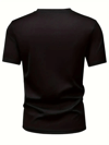Baskılı Oversize Bisiklet Yaka T-shirt - Siyah
