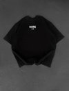 Baskılı Oversize Bisiklet Yaka T-shirt - Siyah