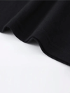 Baskılı Oversize Bisiklet Yaka T-shirt - Siyah