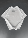 Baskılı Oversize Bisiklet Yaka T-shirt - Beyaz