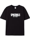 Baskılı Oversize Bisiklet Yaka T-shirt - Siyah