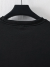 Baskılı Oversize Bisiklet Yaka T-shirt - Siyah