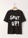 Baskılı Oversize Bisiklet Yaka T-shirt - Siyah
