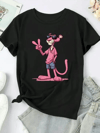 Baskılı Oversize Bisiklet Yaka T-shirt - Beyaz