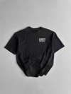 Baskılı Oversize Bisiklet Yaka T-shirt - Siyah