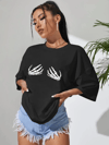 Baskılı T-shirt - Siyah