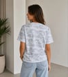 Batik Desenli Tişört Bisiklet Yaka Kısa Kol Regular Fit T-shirt - Gri