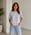 Batik Desenli Tişört Bisiklet Yaka Kısa Kol Regular Fit T-shirt - Gri