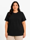 Battal Big Size Basic Tişört Bisiklet Yaka Rahat Kalıp T-shirt - Siyah