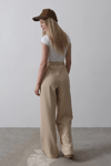 Beli Yarım Lastikli Palazzo Pantolon - Camel