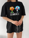 Bisiklet Yaka Baskılı Oversize T-shirt - Siyah