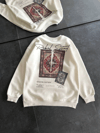 Bisiklet Yaka Baskılı Sweatshirt - Beyaz