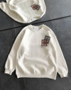 Bisiklet Yaka Baskılı Sweatshirt - Beyaz