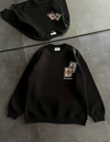 Bisiklet Yaka Baskılı Sweatshirt - Siyah