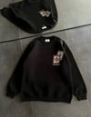 Bisiklet Yaka Baskılı Sweatshirt - Siyah