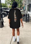 Bisiklet Yaka Baskılı T-shirt - Siyah