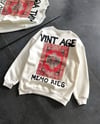 Bisiklet Yaka Üç İplik Baskılı Oversize Sweatshirt - Beyaz