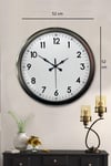 Black Classic 52 Cm Metal Modern Ve Şık Duvar Saati