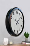 Black Classic 52 Cm Metal Modern Ve Şık Duvar Saati