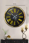 Black Marble Gold 52 Cm Metal Duvar Saati