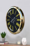 Black Marble Gold 52 Cm Metal Duvar Saati