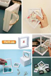 Çarşı Point® 11x11cm Standlı 3D Takı Ziynet Hatıra Koleksiyon Saklama Kutusu Şeffaf Film Çerçevesi