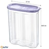 Çarşı Point® 2 Kapaklı Ölçekli Erzak Kuru Gıda Saklama Kutusu Kabı 2,4 Litre-SA940