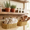 Çarşı Point® 2’li Duvar Askılı Plastik Rattan Organizer – Oval Hasır Görünümlü Mutfak Raf Sepeti, Banyo ve Ev İçi Düzenleme Ünitesi
