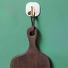 Çarşı Point® 2li Yapışkanlı Retro Askılık Dolap Kapak Kulpu Beyaz