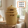 Çarşı Point® 3’lü İç İçe Geçebilen Büyük Plastik Rattan Hasır Sepet Seti-Dayanıklı Çok Amaçlı Ev,Banyo ve Mutfak Düzenleyici