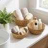 Çarşı Point® 3’lü Plastik Rattan Çanak Seti – Hasır Görünümlü İç İçe Geçebilen Sunum ve Düzenleme Kaseleri, Mutfak & Masaüstü Çok Amaçlı Organizer