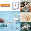 Çarşı Point® 7x7 cm Standlı 3D Takı Ziynet Hatıra Koleksiyon Saklama Kutusu Şeffaf Film Çerçevesi