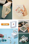 Çarşı Point® 7x7 cm Standlı 3D Takı Ziynet Hatıra Koleksiyon Saklama Kutusu Şeffaf Film Çerçevesi