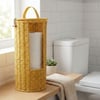 Çarşı Point® Askılı Plastik Rattan Tuvalet Kâğıdı Standı – Hasır Görünümlü, Kapaklı, Yedekli WC Kâğıtlık, Banyo ve Tuvalet İçin Dekoratif Organizer